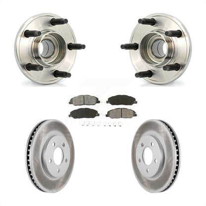 Hub Bearing Assembly Coated Disc Brake Rotor And Pads Front Kit For Ford Mustang