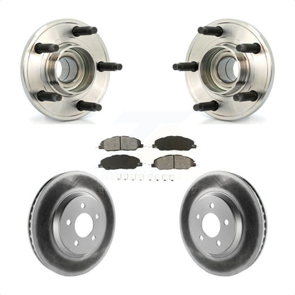 Hub Bearing Assembly Coated Disc Brake Rotor And Pads Front Kit For Ford Mustang