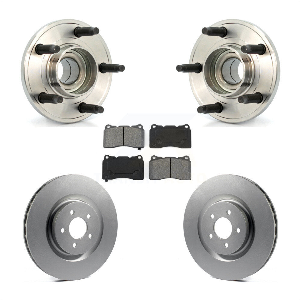 Hub Bearing Assembly Coated Disc Brake Rotor And Pads Front Kit For Ford Mustang