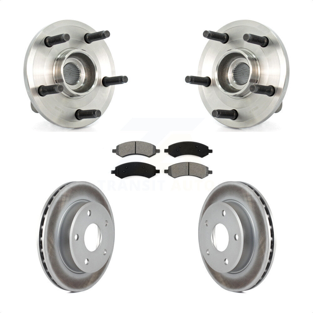 Hub Bearing Coated Brake Rotor Pads Front Kit For Dodge Dakota Mitsubishi Raider