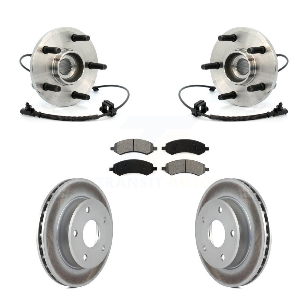 Hub Bearing Coated Brake Rotor And Pad Front Kit For Dakota Dodge Ram Mitsubishi