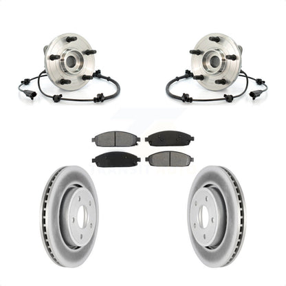 Hub Bearing Coated Brake Rotor & Pad Front Kit For Jeep Grand Cherokee Commander