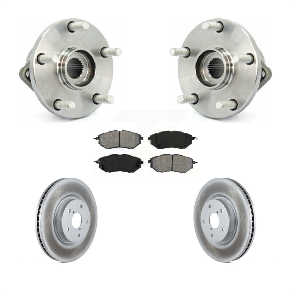 Hub Bearing Assembly Coat Brake Rotor Pad Front Kit For 2008-2014 Subaru Tribeca