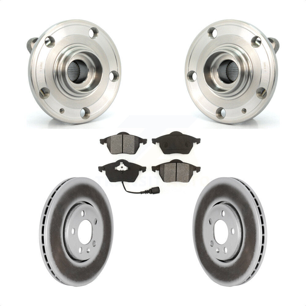 Hub Bearing Assembly Coated Disc Brake Rotor Pads Front Kit For Volkswagen Jetta