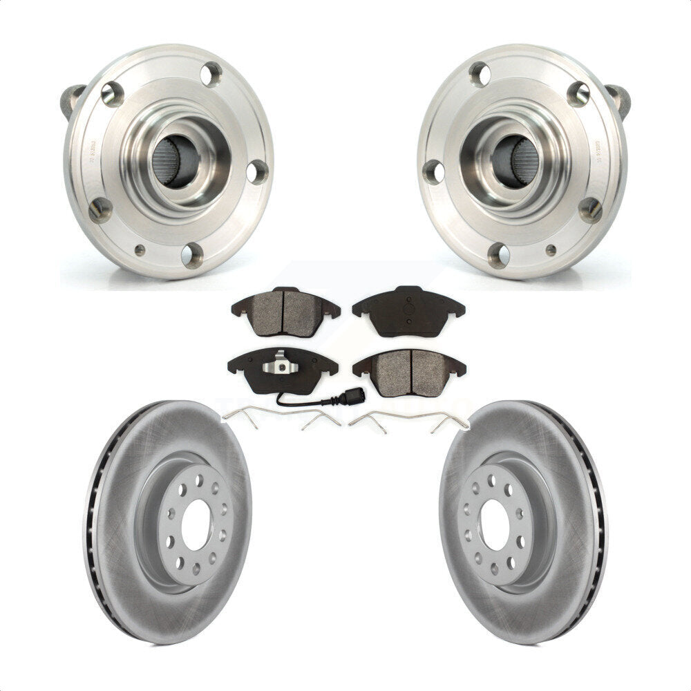 Hub Bearing Coat Brake Rotor Pads Front Kit For Volkswagen Jetta Beetle Audi GTI