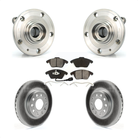 Hub Bearing Coat Brake Rotor Pads Front Kit For Volkswagen Jetta Beetle Audi Eos