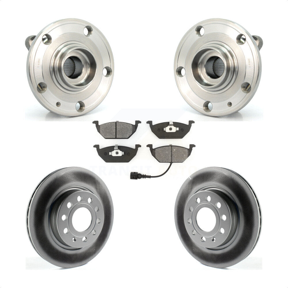 Hub Bearing Assembly Coated Disc Brake Rotor Pads Front Kit For Volkswagen Jetta