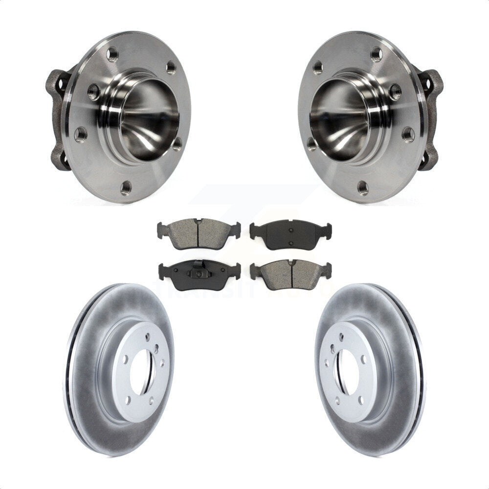 Hub Bearing Assembly Coated Disc Brake Rotor & Pads Front Kit For 2006 BMW 325Ci