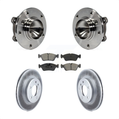 Hub Bearing Assembly Coated Disc Brake Rotor & Pads Front Kit For 2006 BMW 325Ci