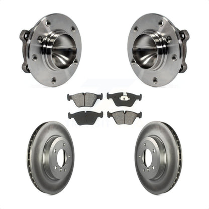 Hub Bearing Assembly Coated Disc Brake Rotor & Pads Front Kit For 2006 BMW 330Ci
