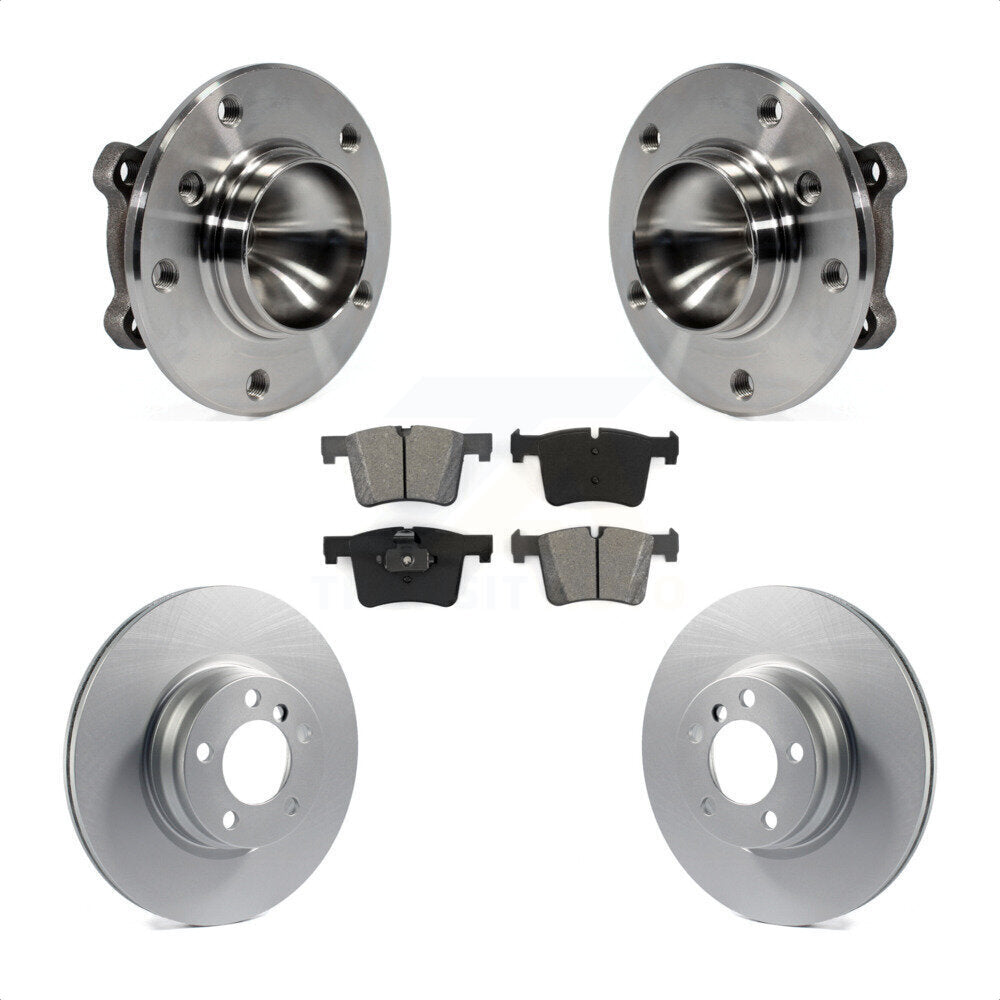 Hub Bearing Coated Brake Rotor & Pad Front Kit For 2012 BMW 328i Sedan with 3.0L