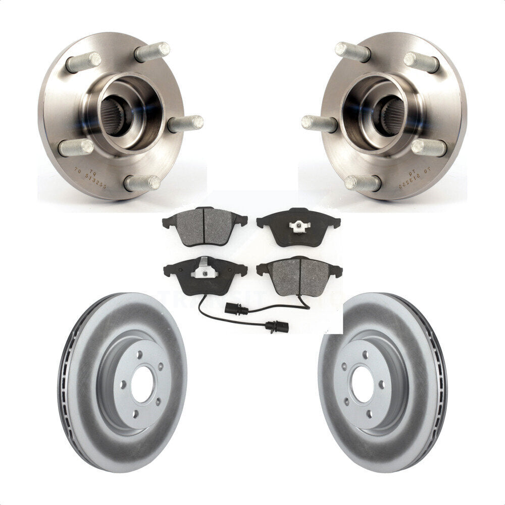 Hub Bearing Assembly Coated Disc Brake Rotor Pad Front Kit For Volvo S40 V50 C70