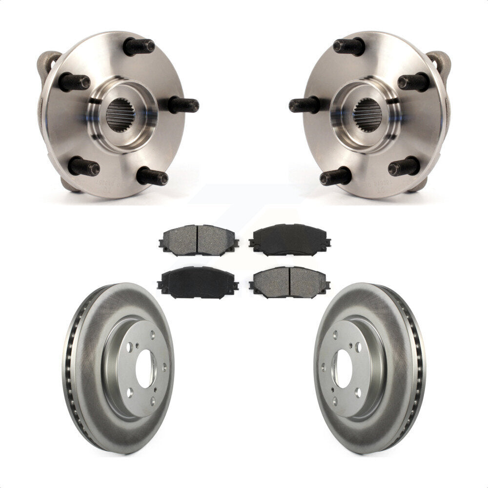 Hub Bearing Coated Brake Rotor & Pads Front Kit For Toyota RAV4 Prius V Scion xB