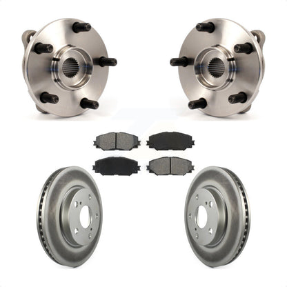 Hub Bearing Coated Brake Rotor & Pads Front Kit For Toyota RAV4 Prius V Scion xB