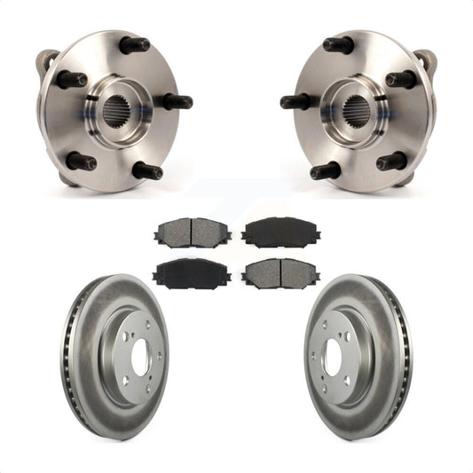 Hub Bearing Coated Brake Rotor & Pads Front Kit For Toyota RAV4 Prius V Scion xB