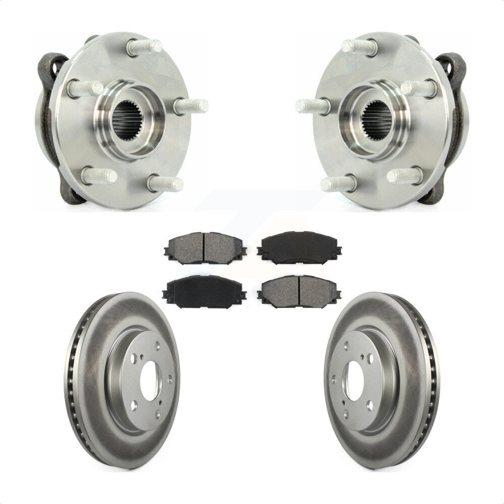 Hub Bearing Assembly Coat Brake Rotor Pad Front Kit For 2013-2018 Toyota RAV4 LE