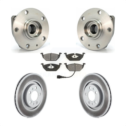 Hub Bearing Assembly Coated Brake Rotor & Pad Front Kit For Volkswagen Golf City