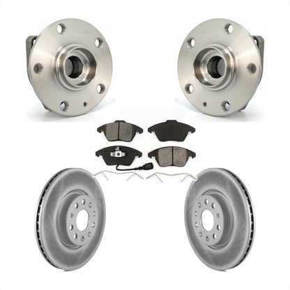 Hub Bearing Assembly Coated Disc Brake Rotor & Pads Front Kit For Volkswagen GTI