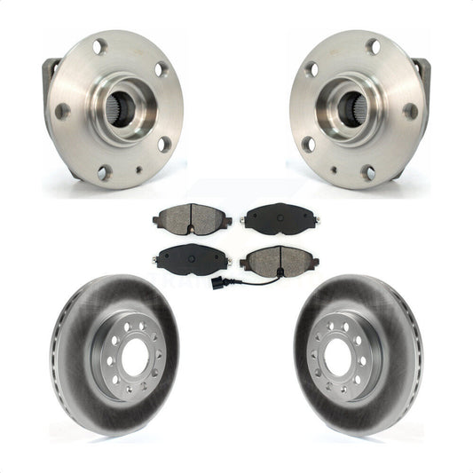 Hub Bearing Coat Brake Rotor Pad Front Kit For Volkswagen Golf SportWagen e-Golf
