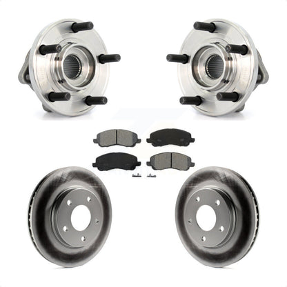 Hub Bearing Coated Brake Rotor & Pad Front Kit For 2009 Dodge Caliber R/T/SXT/SE