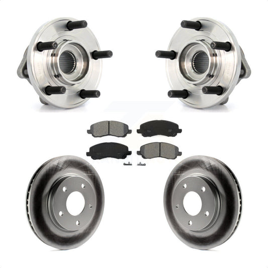 Hub Bearing Coated Brake Rotor & Pad Front Kit For 2009 Dodge Caliber R/T/SXT/SE