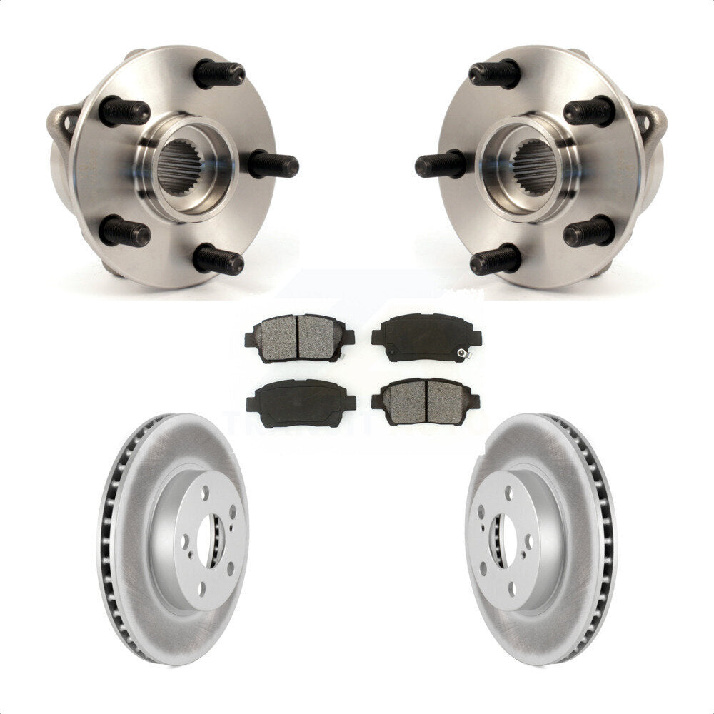 Hub Bearing Assembly Coated Brake Rotor Pad Front Kit For 2004-2009 Toyota Prius