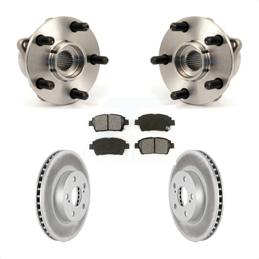 Hub Bearing Assembly Coated Brake Rotor Pad Front Kit For 2004-2009 Toyota Prius