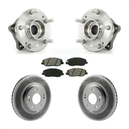 Hub Bearing Coated Disc Brake Rotor Pad Front Kit For 2007-2009 Hyundai Santa Fe