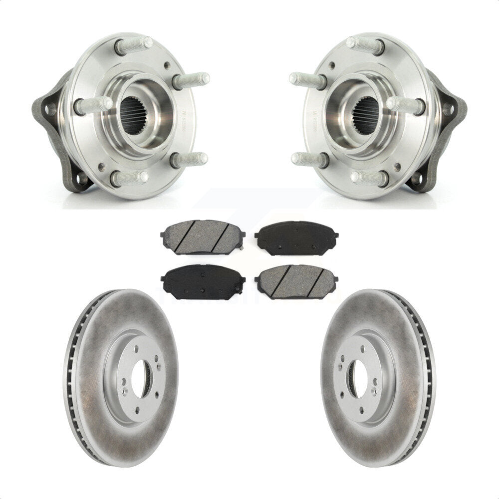 Hub Bearing Coated Disc Brake Rotor Pad Front Kit For 2007-2012 Hyundai Veracruz