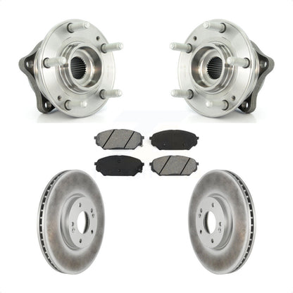 Hub Bearing Coated Disc Brake Rotor Pad Front Kit For 2007-2012 Hyundai Veracruz
