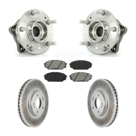 Hub Bearing Coated Disc Brake Rotor Pad Front Kit For 2007-2012 Hyundai Veracruz