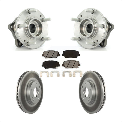 Hub Bearing Coated Brake Rotor & Pads Front Kit For Hyundai Santa Fe Kia Sorento