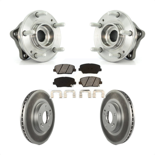 Hub Bearing Coated Brake Rotor & Pads Front Kit For Hyundai Santa Fe Kia Sorento