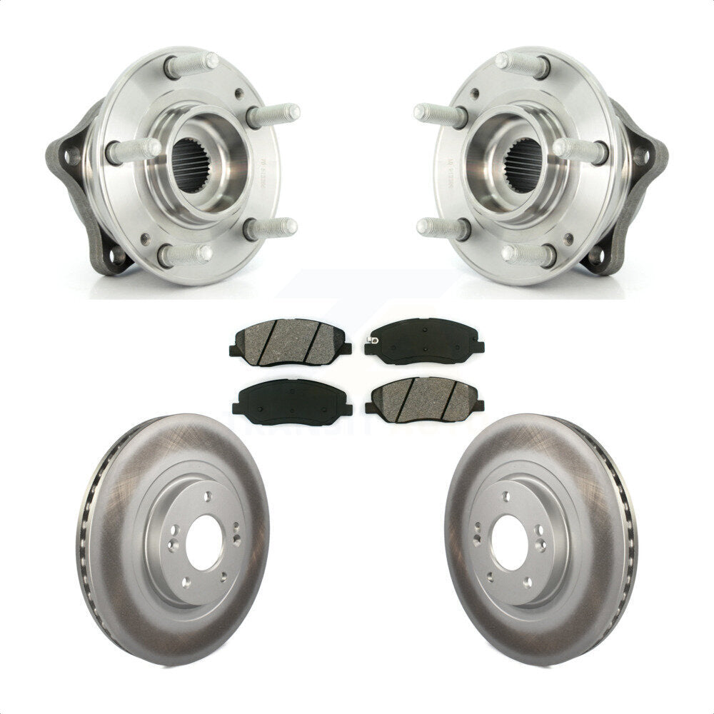 Hub Bearing Assembly Coat Brake Rotor Pad Front Kit For Hyundai Santa Fe XL 3.3L