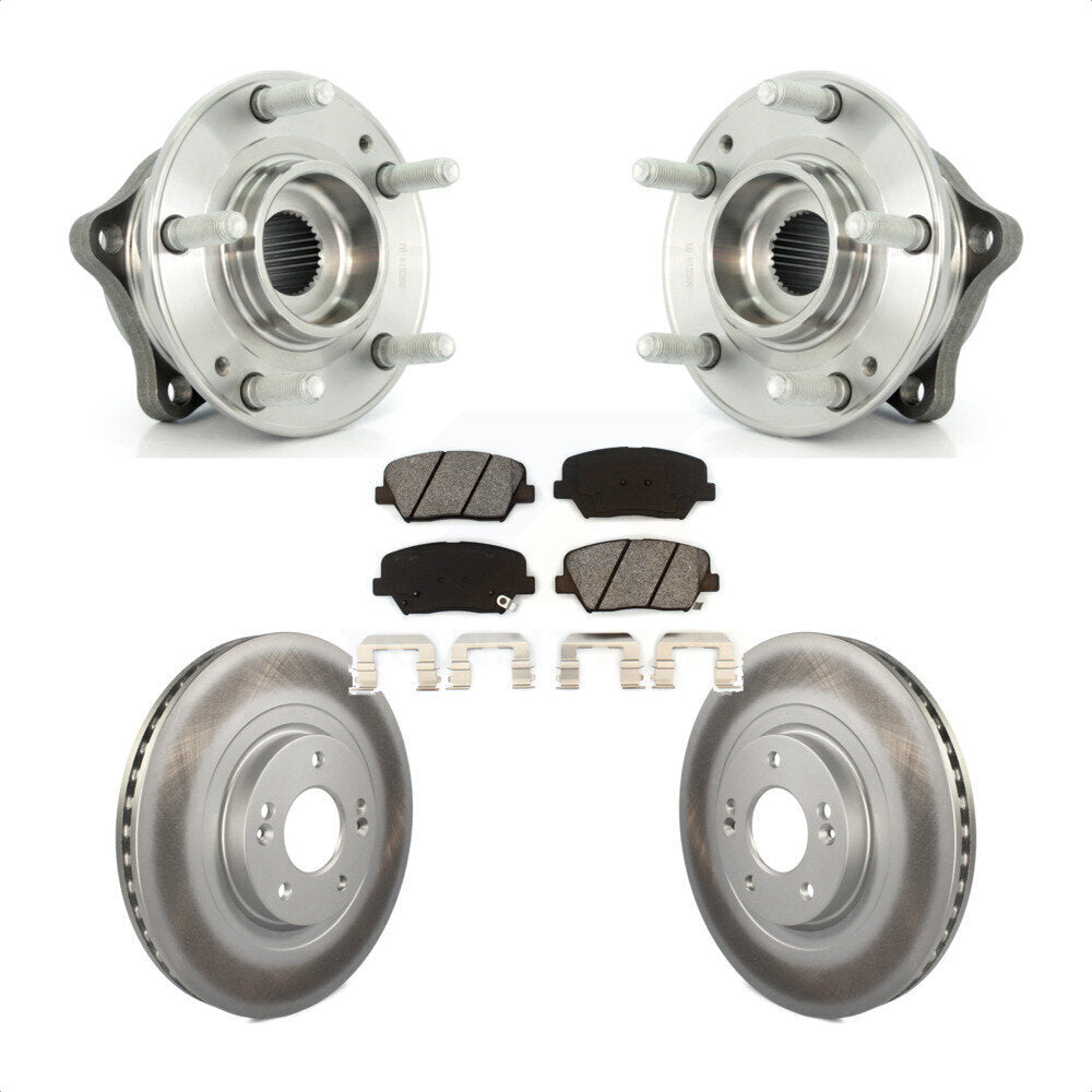 Hub Bearing Coated Disc Brake Rotor Pad Front Kit For Hyundai Santa Fe Sport Kia