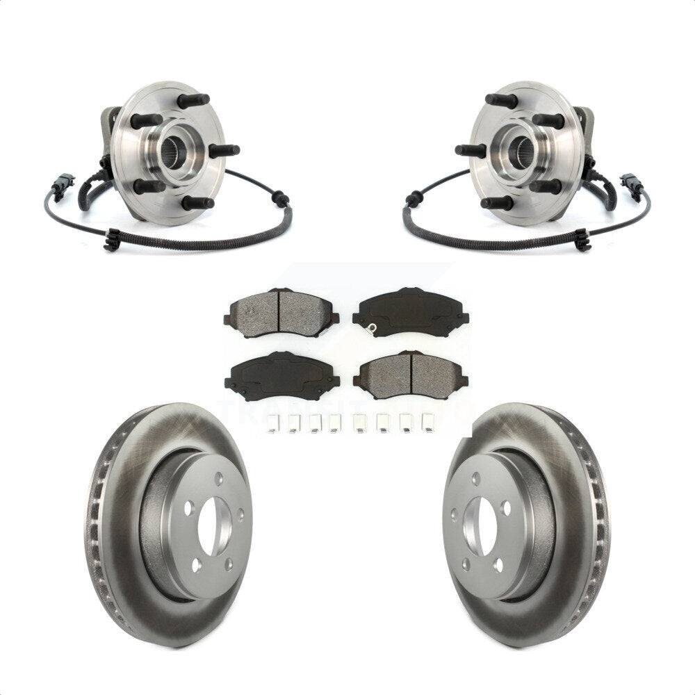 Hub Bearing Assembly Coat Brake Rotor Pad Front Kit For Jeep Liberty Dodge Nitro