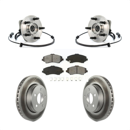 Hub Bearing Assembly Coat Brake Rotor Pad Front Kit For Jeep Liberty Dodge Nitro