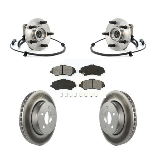 Hub Bearing Assembly Coat Brake Rotor Pad Front Kit For Jeep Liberty Dodge Nitro