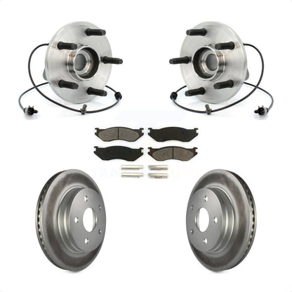 Hub Bearing Assembly Coated Brake Rotor And Pad Front Kit For 2006 Dodge Durango