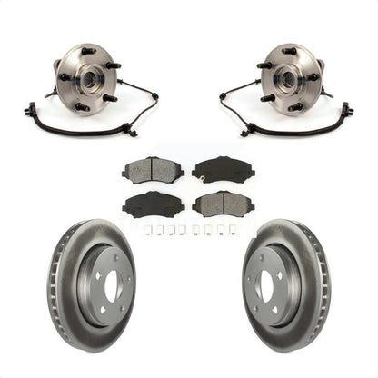 Hub Bearing Assembly Coat Brake Rotor Pads Front Kit For 2007-2010 Jeep Wrangler