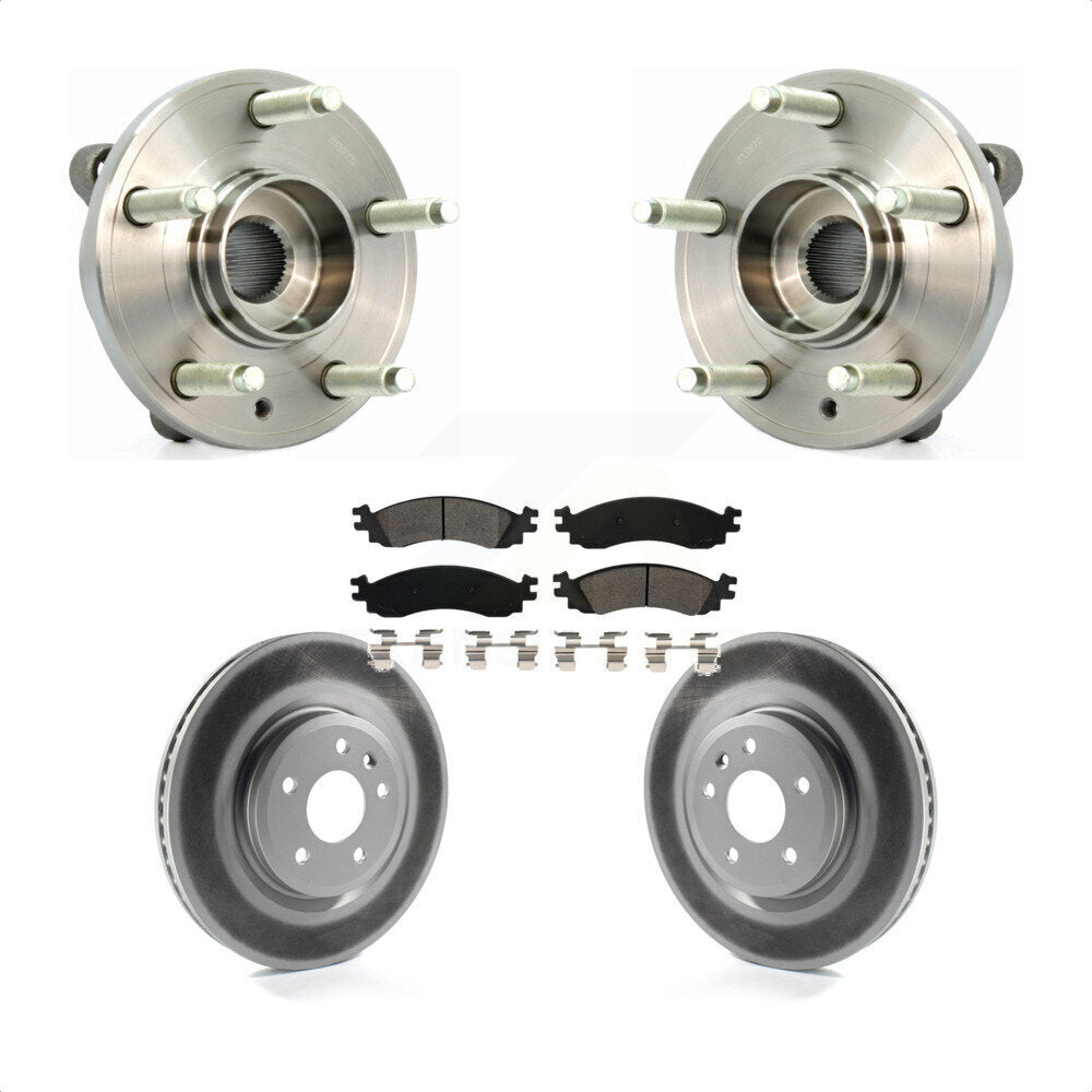 Hub Bearing Coated Disc Brake Rotor Pads Front Kit For 2010-2012 Ford Taurus SHO