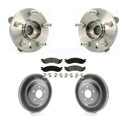 Hub Bearing Coated Disc Brake Rotor Pads Front Kit For 2010-2012 Ford Taurus SHO