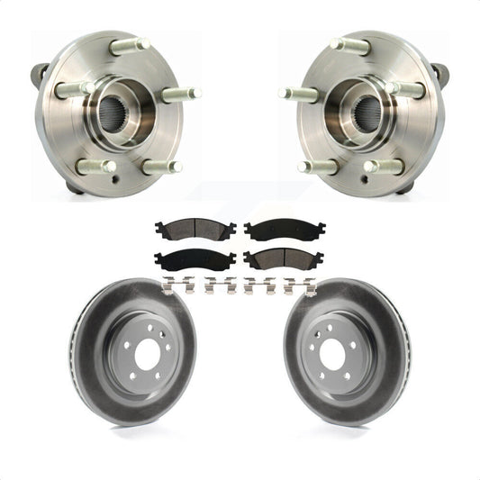 Hub Bearing Coated Disc Brake Rotor Pads Front Kit For 2010-2012 Ford Taurus SHO
