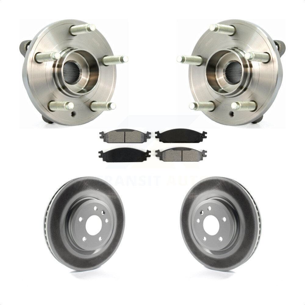Hub Bearing Assembly Coated Brake Rotor Pads Front Kit For 2009-2010 Lincoln MKS