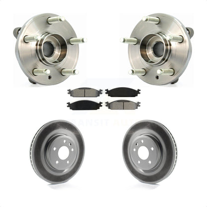 Hub Bearing Assembly Coated Brake Rotor Pads Front Kit For 2009-2010 Lincoln MKS