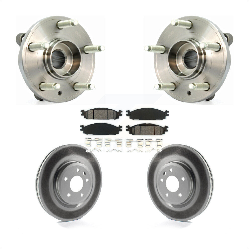 Hub Bearing Coat Brake Rotor Pads Front Kit For Ford Flex Taurus Lincoln MKT MKS