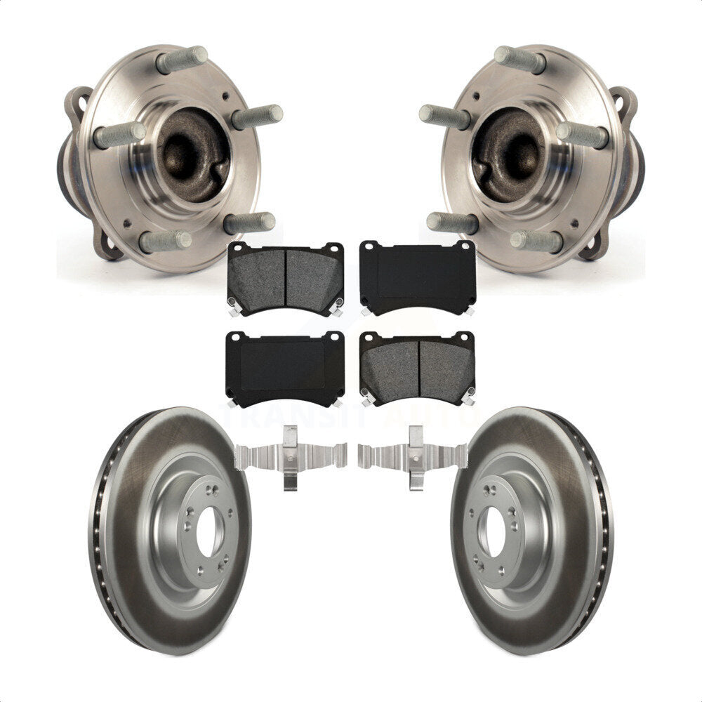 Hub Bearing Assembly Coated Brake Rotor Pads Front Kit For Hyundai Genesis Equus