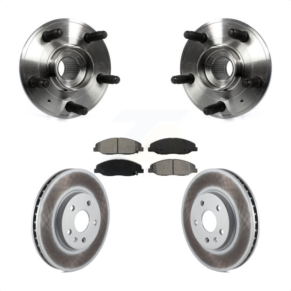 Hub Bearing Coated Brake Rotor And Pad Front Kit For 2012-2013 Cadillac CTS 6.2L