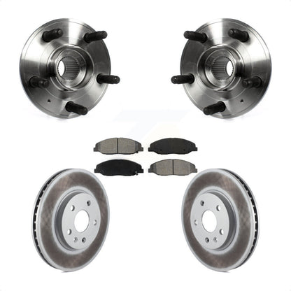 Hub Bearing Coated Brake Rotor And Pad Front Kit For 2012-2013 Cadillac CTS 6.2L