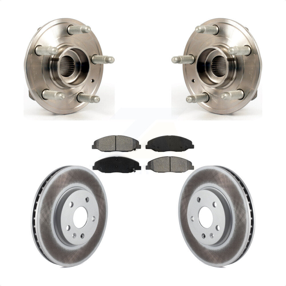 Hub Bearing Assembly Coated Disc Brake Rotor And Pads Front Kit For Cadillac CTS